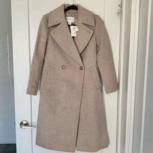 New with tags. Extra Small Club Monaco Daylina Wool Coat in Almond